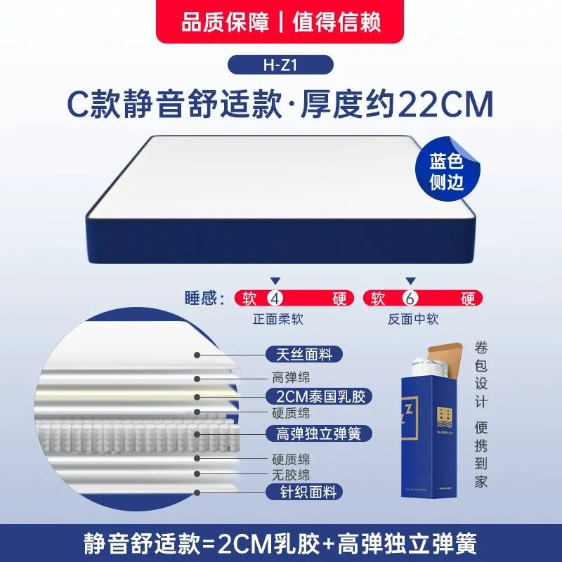 Molblly King Cozy Mattresses Memory Foam Roll Foldable Folding Queen Mattresses Spring Comfortable Colchao Casal Room Furniture