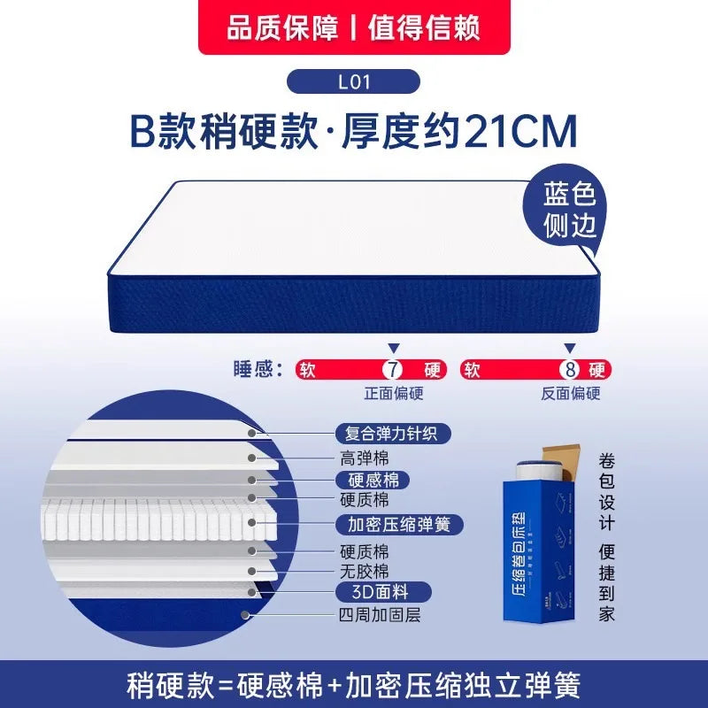 Molblly King Cozy Mattresses Memory Foam Roll Foldable Folding Queen Mattresses Spring Comfortable Colchao Casal Room Furniture