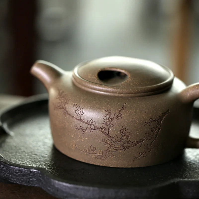 Monohydrate hall yixing undressed ore recommended all hand famous authentic green mud cow cover lotus seed pot of 330 ml