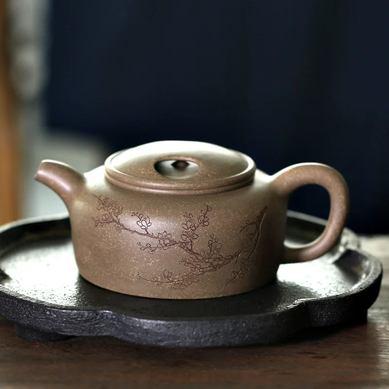 Monohydrate hall yixing undressed ore recommended all hand famous authentic green mud cow cover lotus seed pot of 330 ml