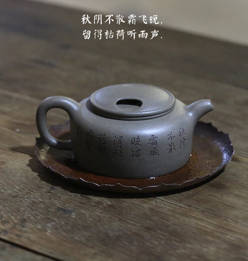 Monohydrate hall yixing undressed ore recommended all hand famous authentic green mud cow cover lotus seed pot of 330 ml