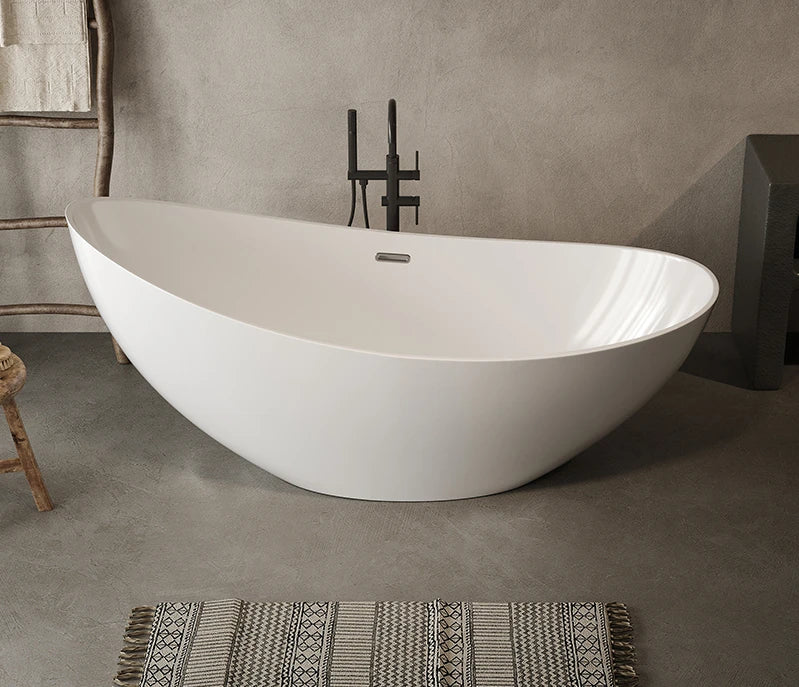 Moon shaped acrylic bathtub seamless hotel home independent bathtub