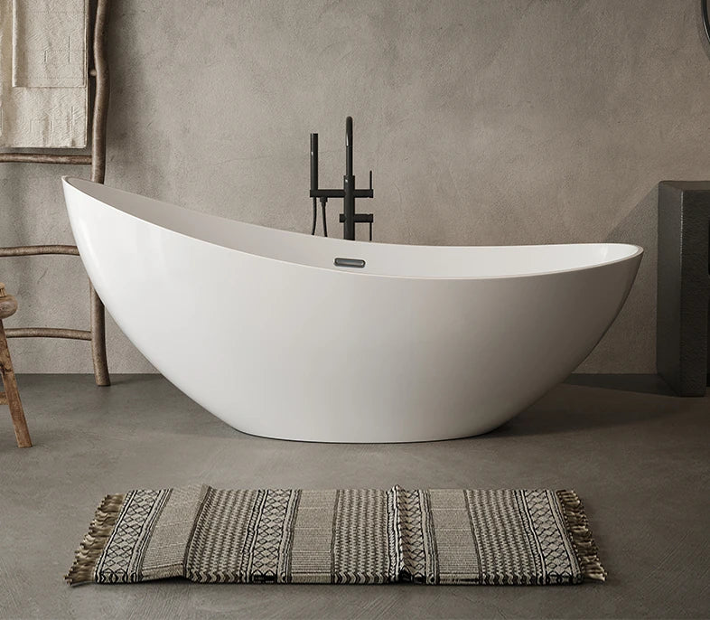 Moon shaped acrylic bathtub seamless hotel home independent bathtub