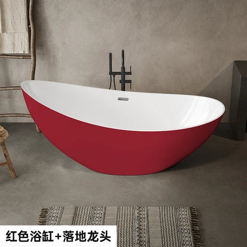 Moon shaped acrylic bathtub seamless hotel home independent bathtub
