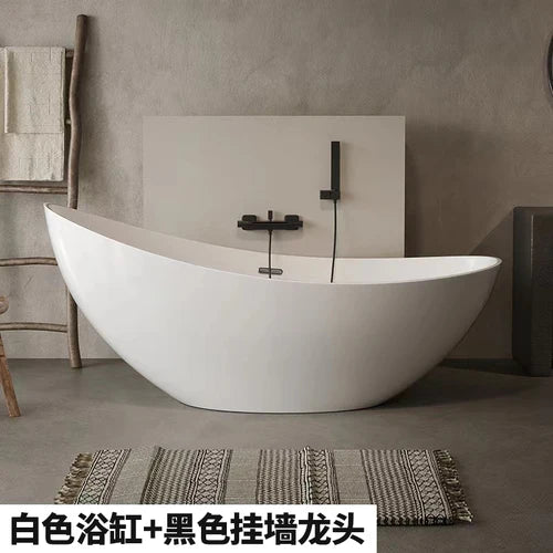 Moon shaped acrylic bathtub seamless hotel home independent bathtub