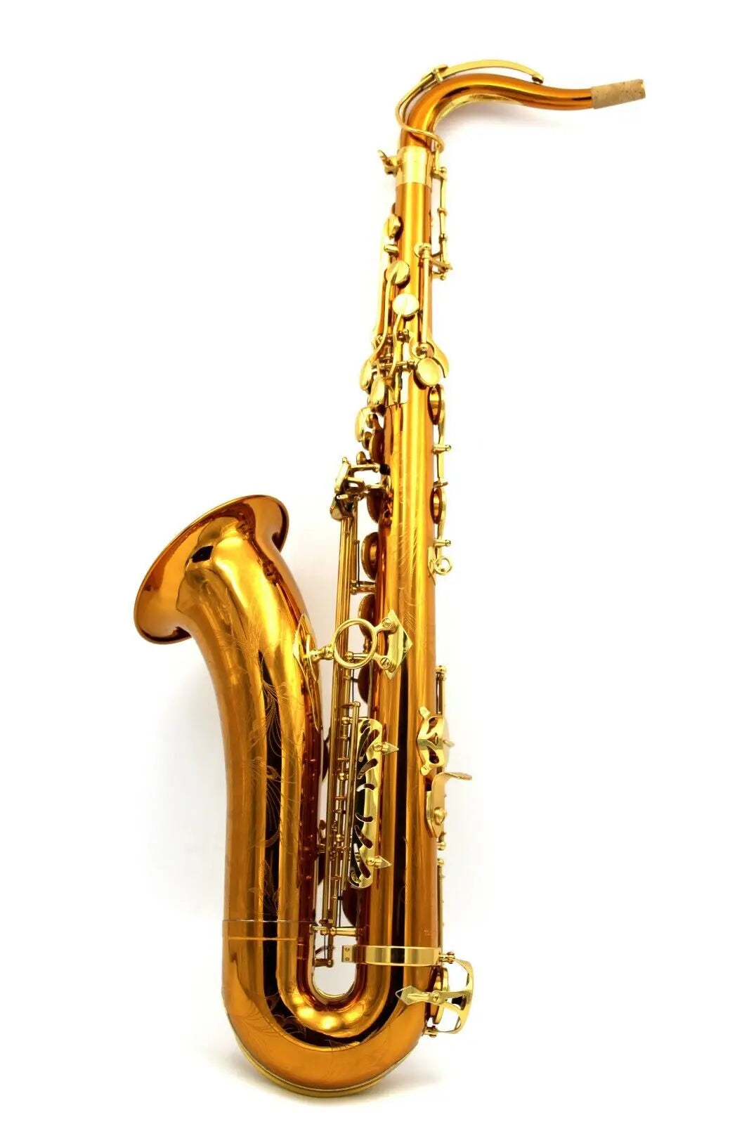 Music dark gold lacquer rose brass copper tenor saxophone R54 with case