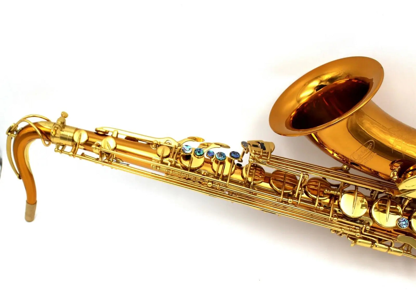 Music dark gold lacquer rose brass copper tenor saxophone R54 with case