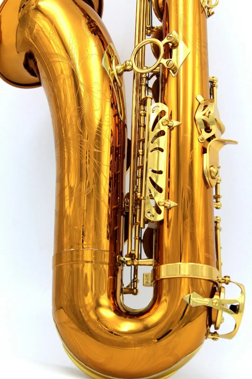 Music dark gold lacquer rose brass copper tenor saxophone R54 with case
