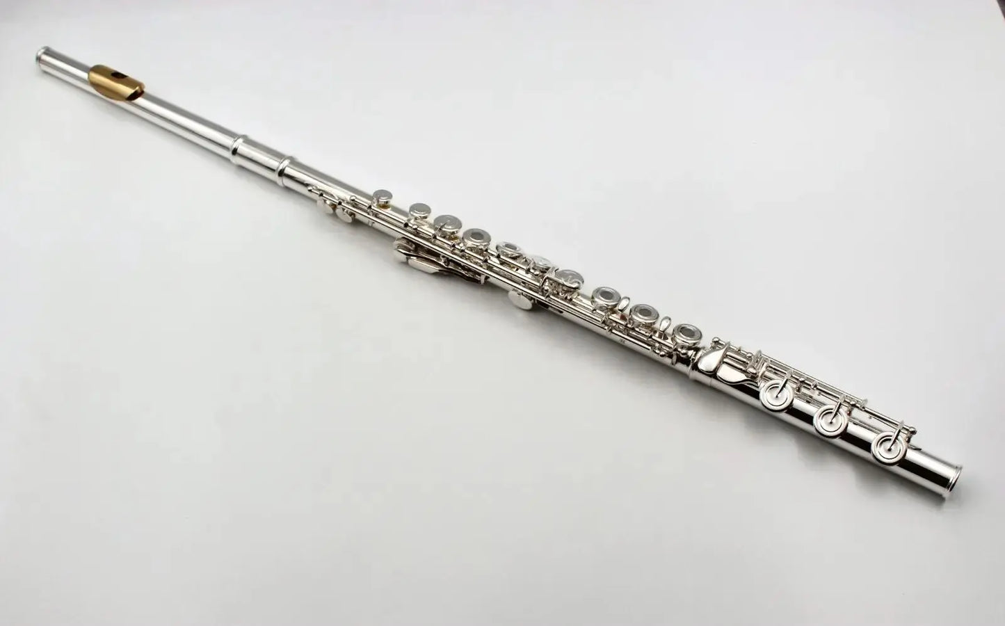 MMOOKA Music solid silver sterling silver body 17 open hole pro use C key flute