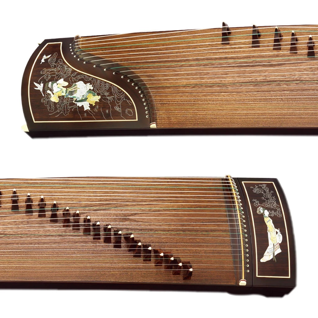 MMOOKA NAOMI 21 Strings Guzheng Black Sandalwood 163cm Paulownia Wood Soundboard Handcraft Smooth Touch Feeling With Full Accessories