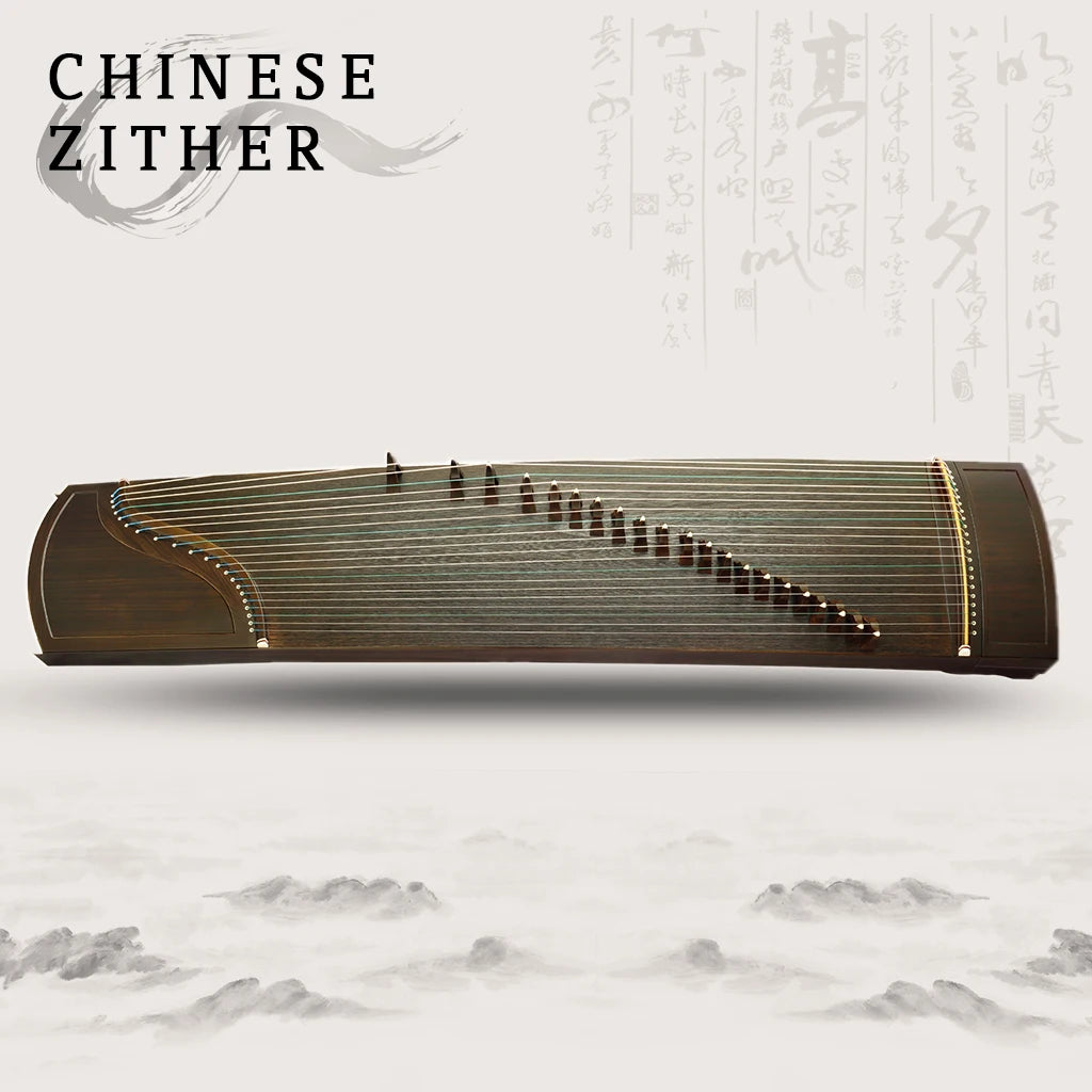 MMOOKA NAOMI 21Strings 163cm Black Sandalwood Guzheng Chinese Zither Koto w/ Full Accessories Professional Performance Easy To Learning