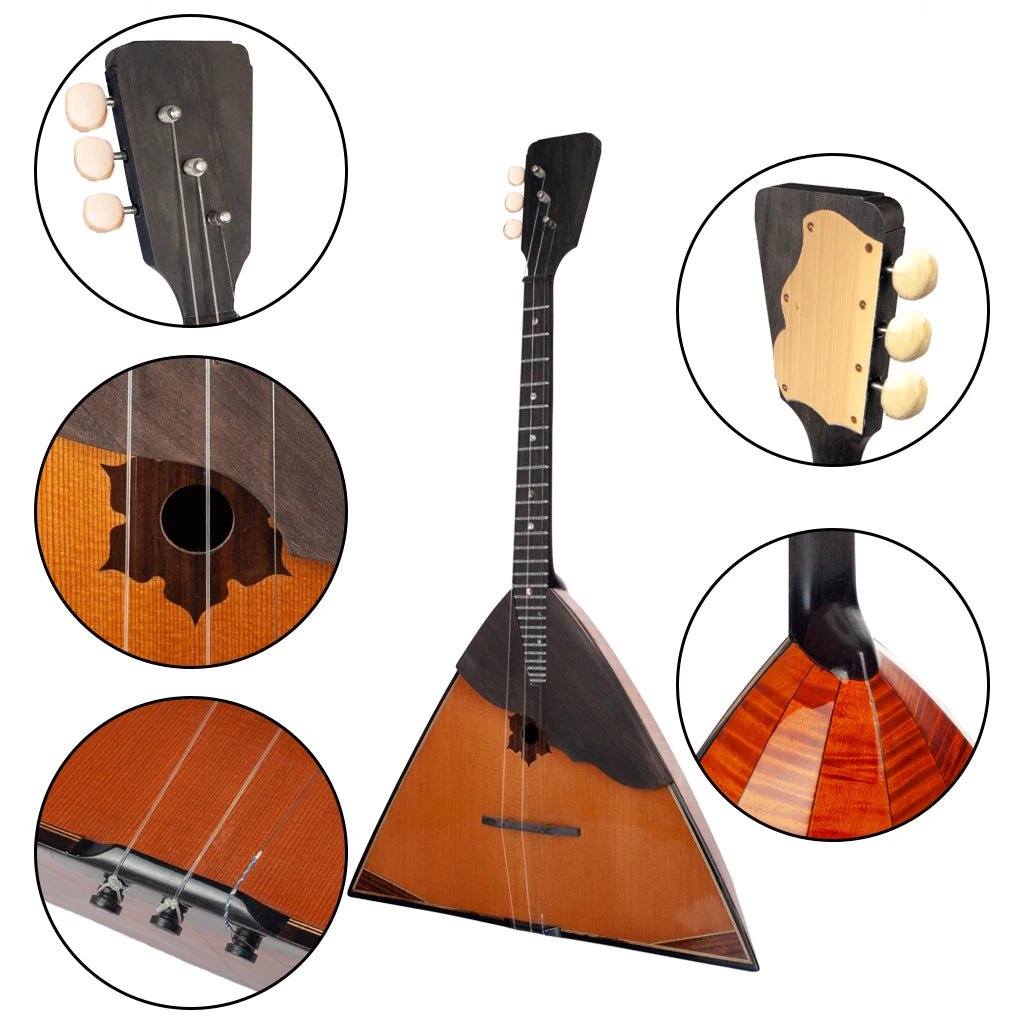 NAOMI Balalaika Spruce Russian Music Instrument Triangular Shape 3 Strings Music Instrument Bala Laika  New