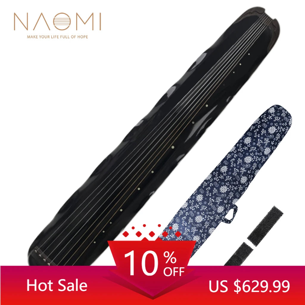 NAOMI Collection Level Guqin Jiao Ye Style 7 Strings Ancient Instrument Lacquered Aged Paulownia Guqin Handmade Qin Zither