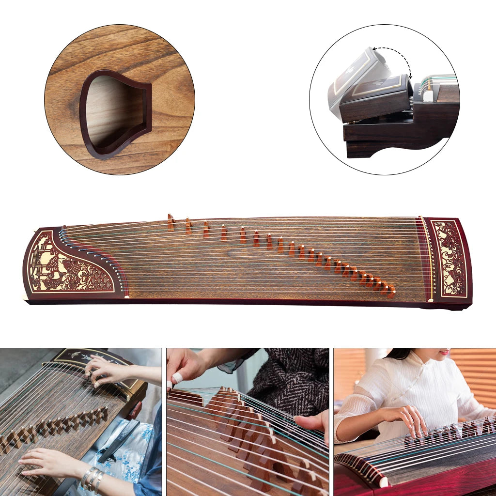 MMOOKA NAOMI Paulownia Wood Soundboard +Rosy Sandalwood Guzheng 21 Strings Standard Chinese Zither Harp Koto With Full Accessories