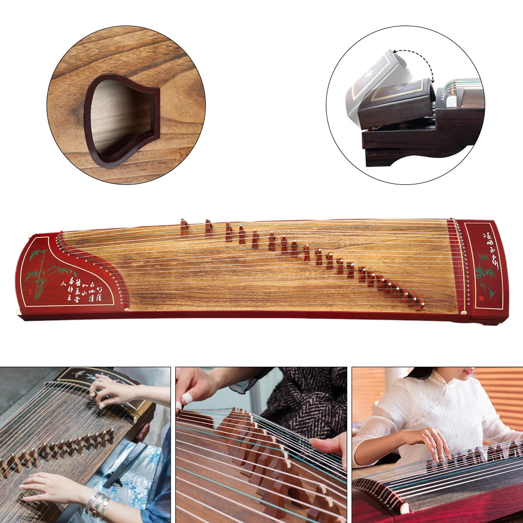 MMOOKA NAOMI Premium Quality 21 Strings 163cm Rosy Sandalwood Chinese String Instrument Guzheng Green Bamboo Carved For Practice
