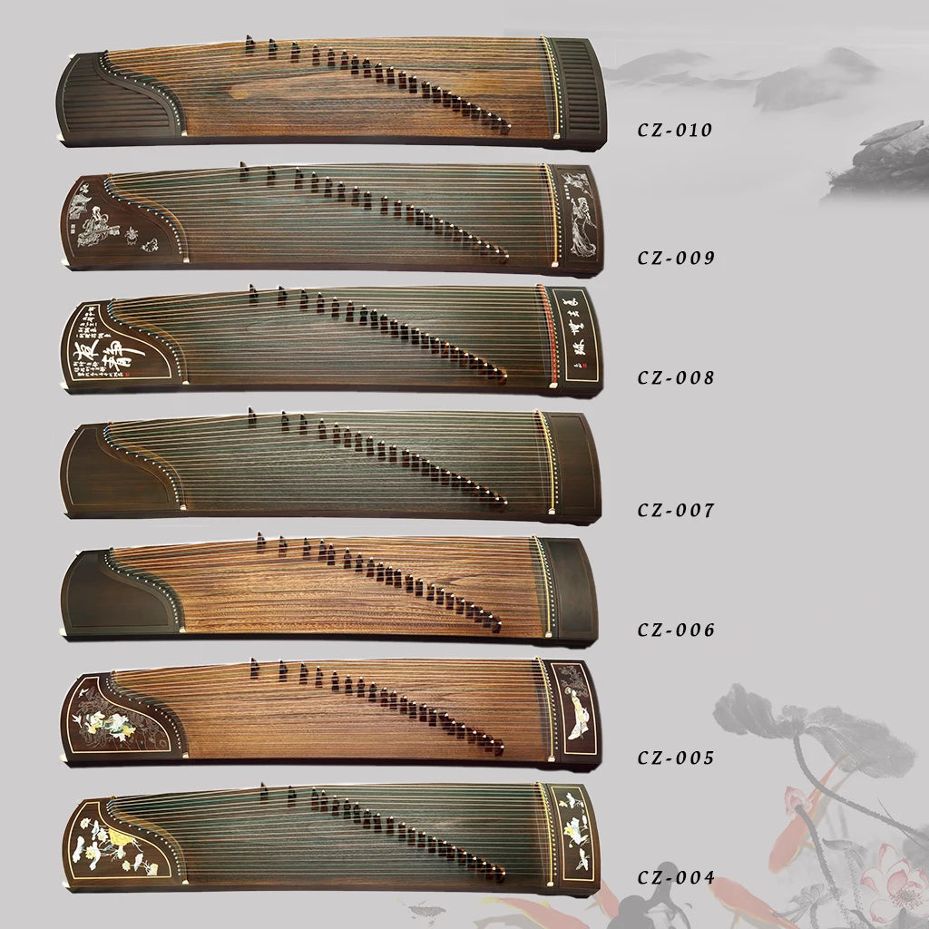 NAOMI Traditional Chinese Zither Instrument 21 Strings Guzheng Balck Sandalwood Set w/Guzheng Bridges Strings Nails Stands Bag