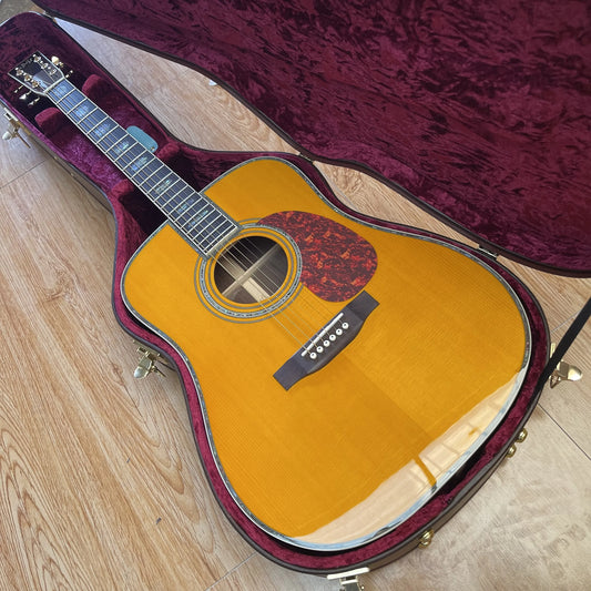 NEW 41-inch D45 series all solid wood side yellow black acoustic guitar plus with hard case 07.05