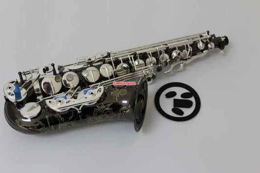 NEW Professional Black Nickel Body and Silver Plated Keys Eb Alto Saxophone High F# With Case