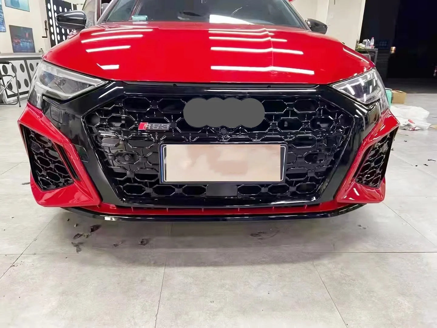 New Arrival RS3 Type Front Bumper Body Kit For  A3 2020-2022 Facelift  RS3 Front Bumper With Grille