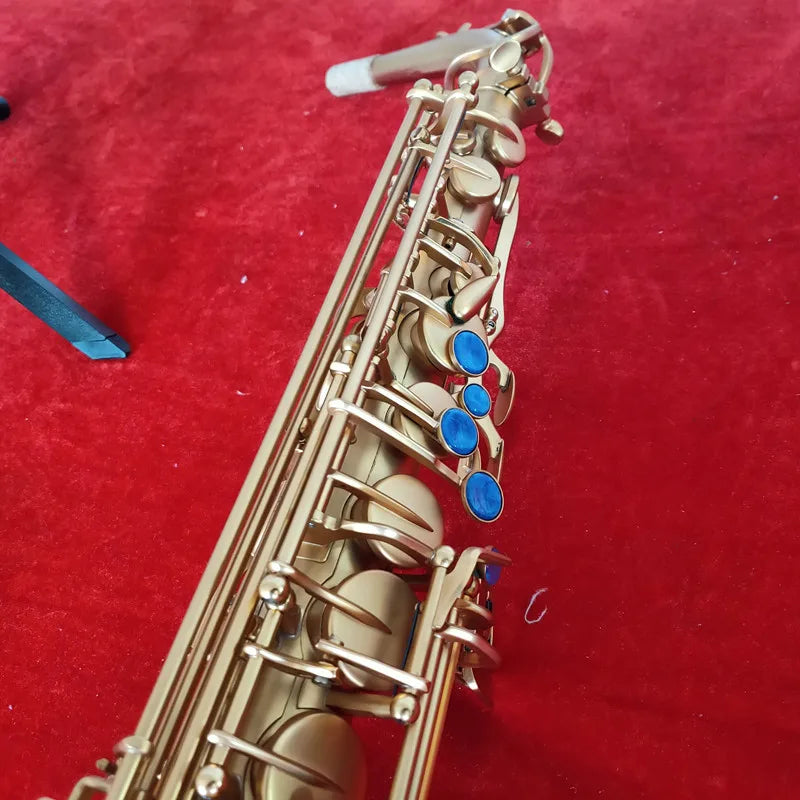 New Arrival Straight pipe  Alto Eb Tune Saxophone Brass Musical Instrument Gold Lacquer Sax With Case Mouthpiece Free Shipping