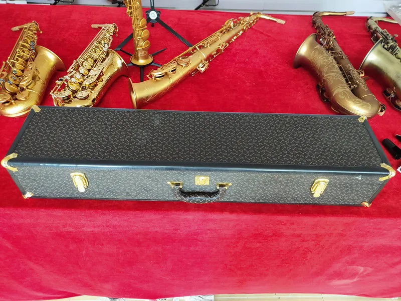 New Arrival Straight pipe  Alto Eb Tune Saxophone Brass Musical Instrument Gold Lacquer Sax With Case Mouthpiece Free Shipping