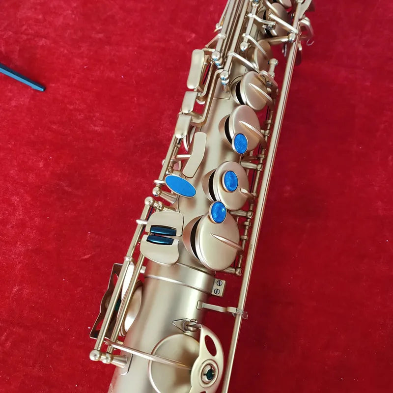 New Arrival Straight pipe  Alto Eb Tune Saxophone Brass Musical Instrument Gold Lacquer Sax With Case Mouthpiece Free Shipping