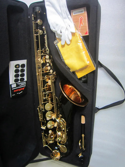 MMOOKA New Arrival Tenor Saxophone Professiona Music instrument in black gold key White Shell Buttons Wind Instrument mouthpiece free