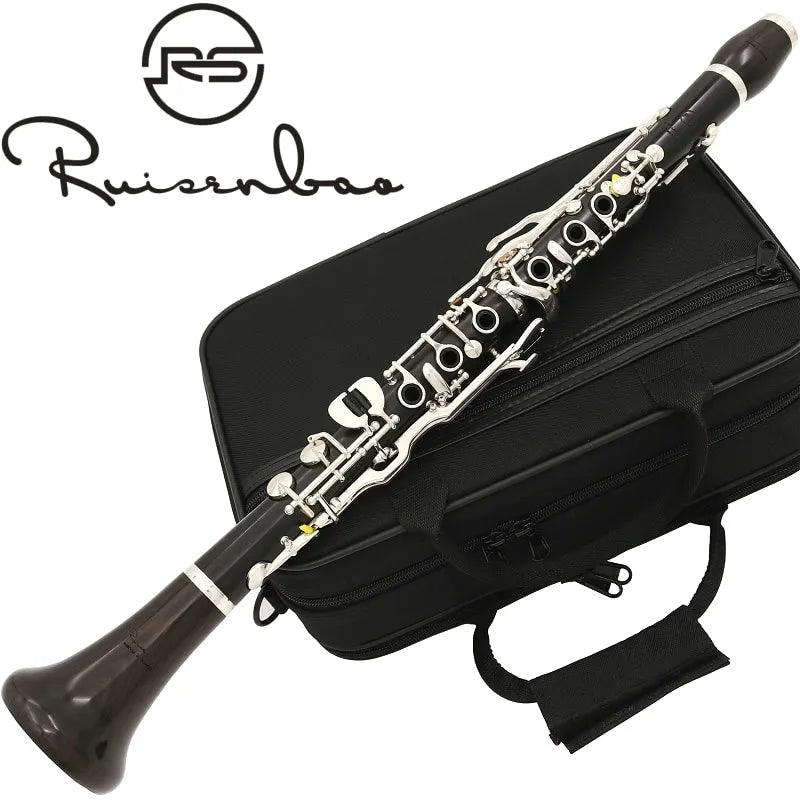 MMOOKA New Bb tone 20 keys Ebony wood clarinet German system design silver plating keys with case