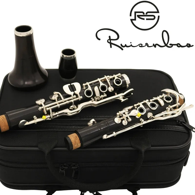 MMOOKA New Bb tone 20 keys Ebony wood clarinet German system design silver plating keys with case