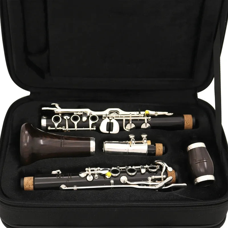 MMOOKA New Bb tone 20 keys Ebony wood clarinet German system design silver plating keys with case