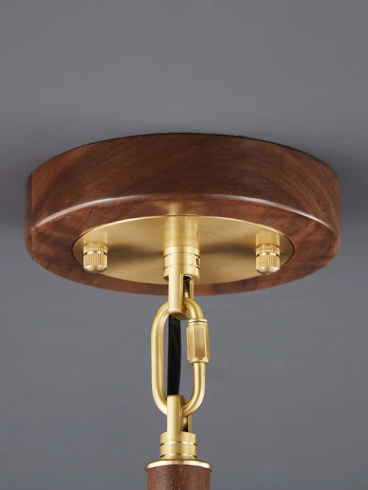 New Chinese-Style Chandelier Lamp in the Living Room Chinese Style Elegant Restaurant Villa Lamp Black Walnut Chandeliers