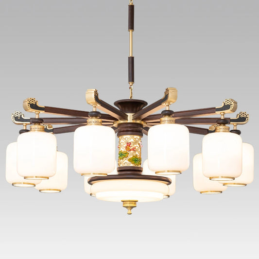 New Chinese-Style Chandelier Lamp in the Living Room Zen Chinese Style Restaurant Lamps Villa Duplex Building Chandelier