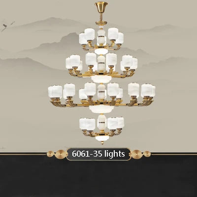 New Chinese Style Large Chandelier Duplex Building Living Room Lamp Sales Department Staircase Lamp Hotel Hall Villa Chandeliers