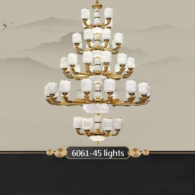 New Chinese Style Large Chandelier Duplex Building Living Room Lamp Sales Department Staircase Lamp Hotel Hall Villa Chandeliers