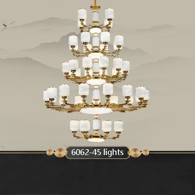 New Chinese Style Large Chandelier Duplex Building Living Room Lamp Sales Department Staircase Lamp Hotel Hall Villa Chandeliers