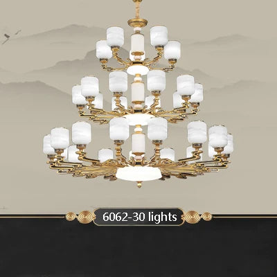 New Chinese Style Large Chandelier Duplex Building Living Room Lamp Sales Department Staircase Lamp Hotel Hall Villa Chandeliers