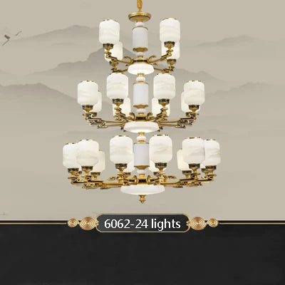 New Chinese Style Large Chandelier Duplex Building Living Room Lamp Sales Department Staircase Lamp Hotel Hall Villa Chandeliers