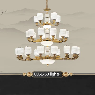 New Chinese Style Large Chandelier Duplex Building Living Room Lamp Sales Department Staircase Lamp Hotel Hall Villa Chandeliers