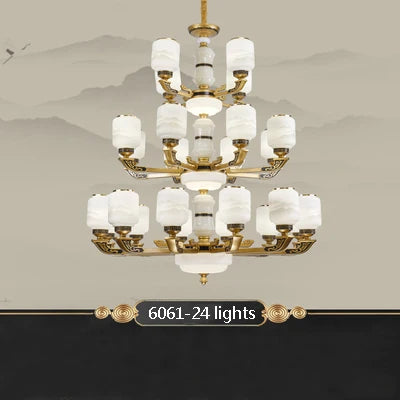 New Chinese Style Large Chandelier Duplex Building Living Room Lamp Sales Department Staircase Lamp Hotel Hall Villa Chandeliers