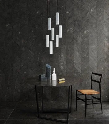 New Chinese style stairwell Nordic simple all-copper building middle-floor hotel villa model room marble chandelier