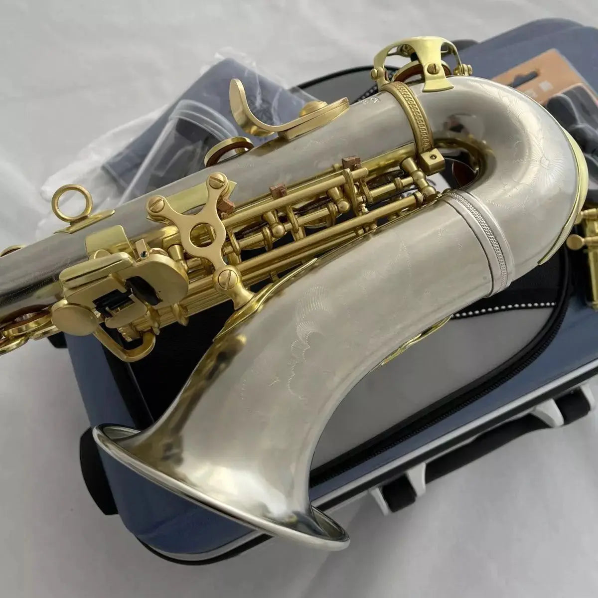 MMOOKA New Cupronickel Curved Soprano Saxophone WEIBSTER B-Flat Sax Luxury Case