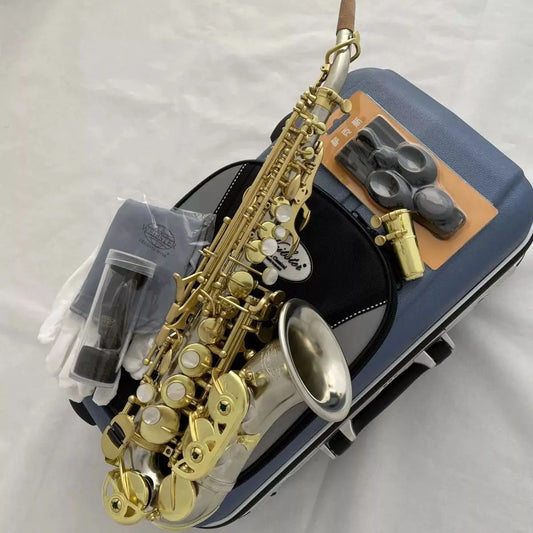MMOOKA New Cupronickel Curved Soprano Saxophone WEIBSTER B-Flat Sax Luxury Case