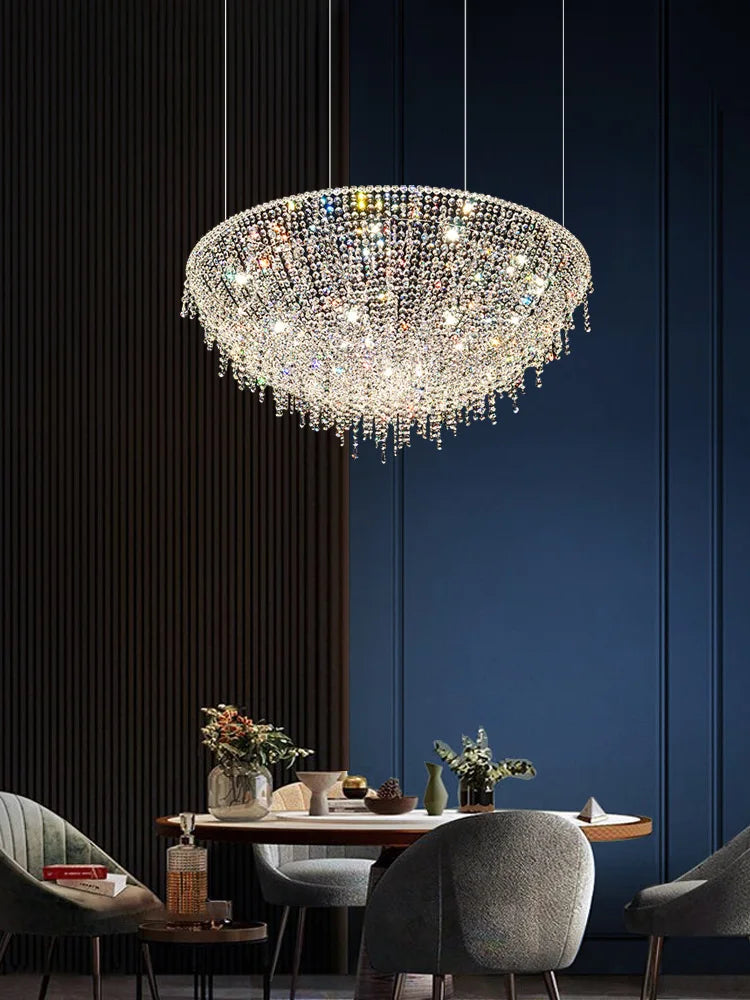 New Italian style light luxury crystal chandelier living room designer villa hotel restaurant atmosphere lamp