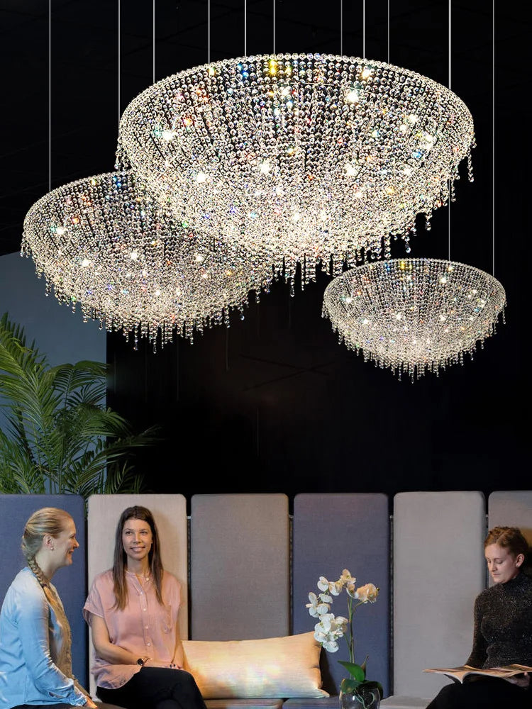 New Italian style light luxury crystal chandelier living room designer villa hotel restaurant atmosphere lamp