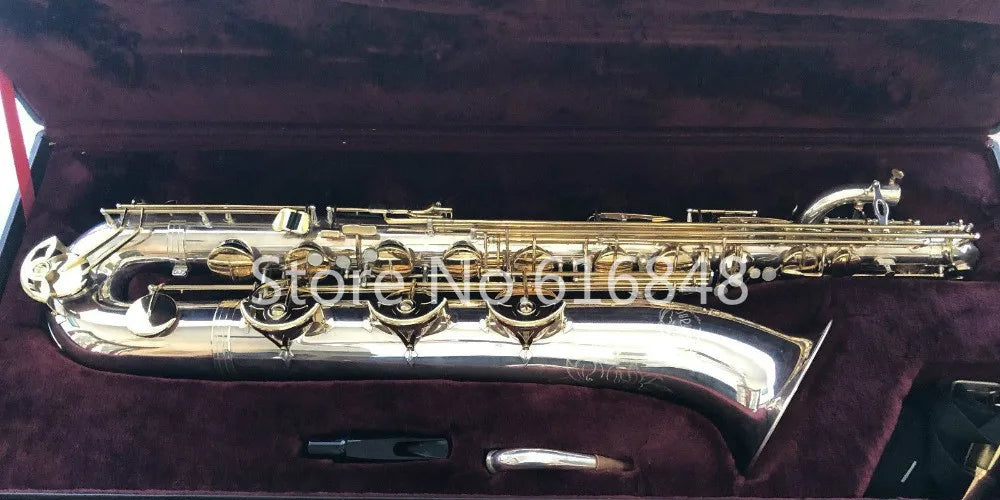 New Jupiter JBS-893 E Flat Baritone Saxophone Silver Plated Body Gold Lacquer Key Instrument Brass Sax With Mouthpiece Case