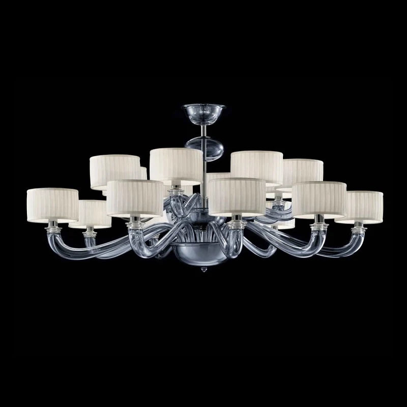 New Product Indoor Crystal Flower Decoration Villa Hotel Lobby Wedding Hall Custom K9 Crystal Led Candle Chandelier