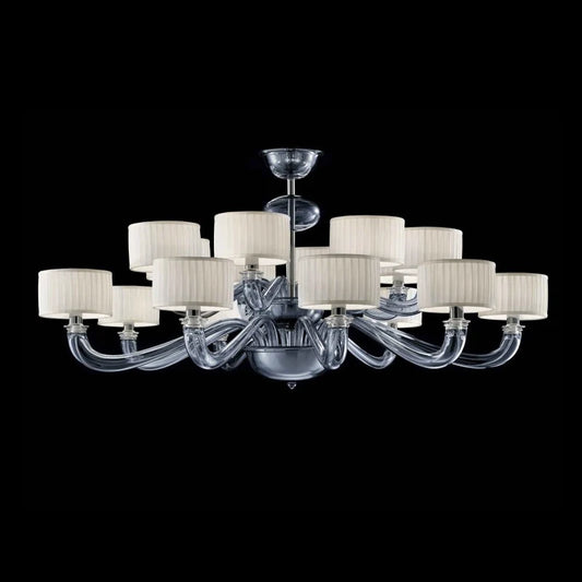 New Product Indoor Crystal Flower Decoration Villa Hotel Lobby Wedding Hall Custom K9 Crystal Led Candle Chandelier