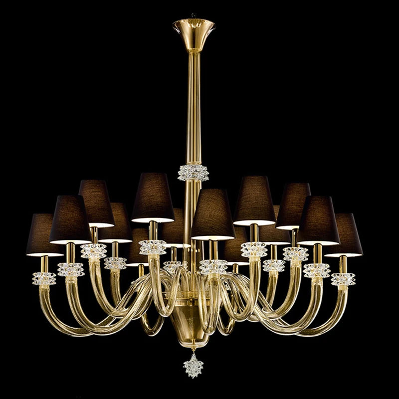 New Product Indoor Crystal Flower Decoration Villa Hotel Lobby Wedding Hall Custom K9 Crystal Led Candle Chandelier