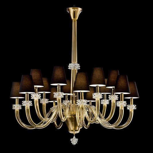 New Product Indoor Crystal Flower Decoration Villa Hotel Lobby Wedding Hall Custom K9 Crystal Led Candle Chandelier