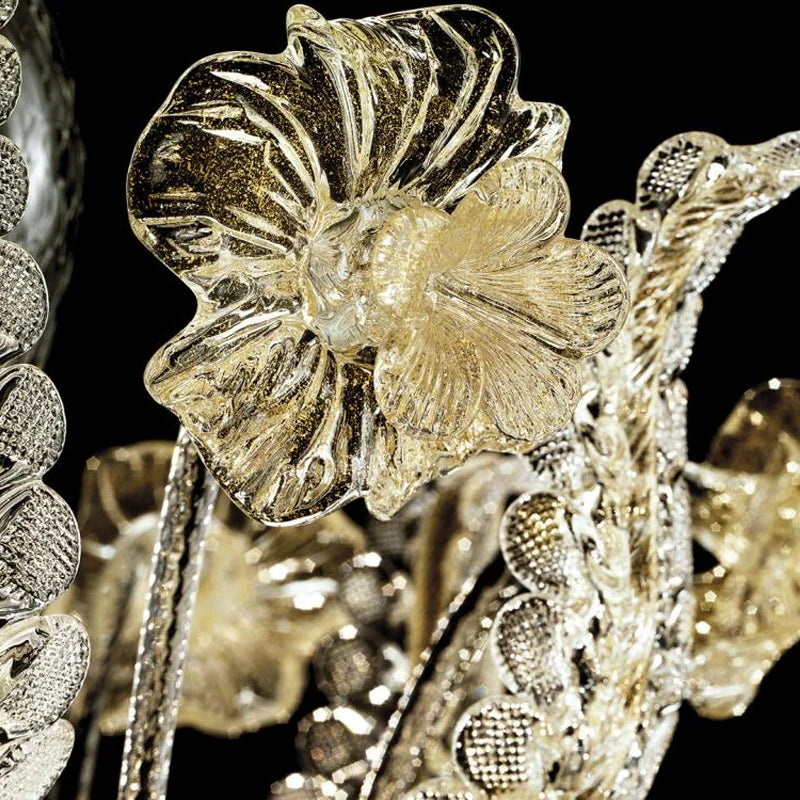 New Product Indoor Crystal Flower Decoration Villa Hotel Lobby Wedding Hall Custom K9 Crystal Led Candle Chandelier